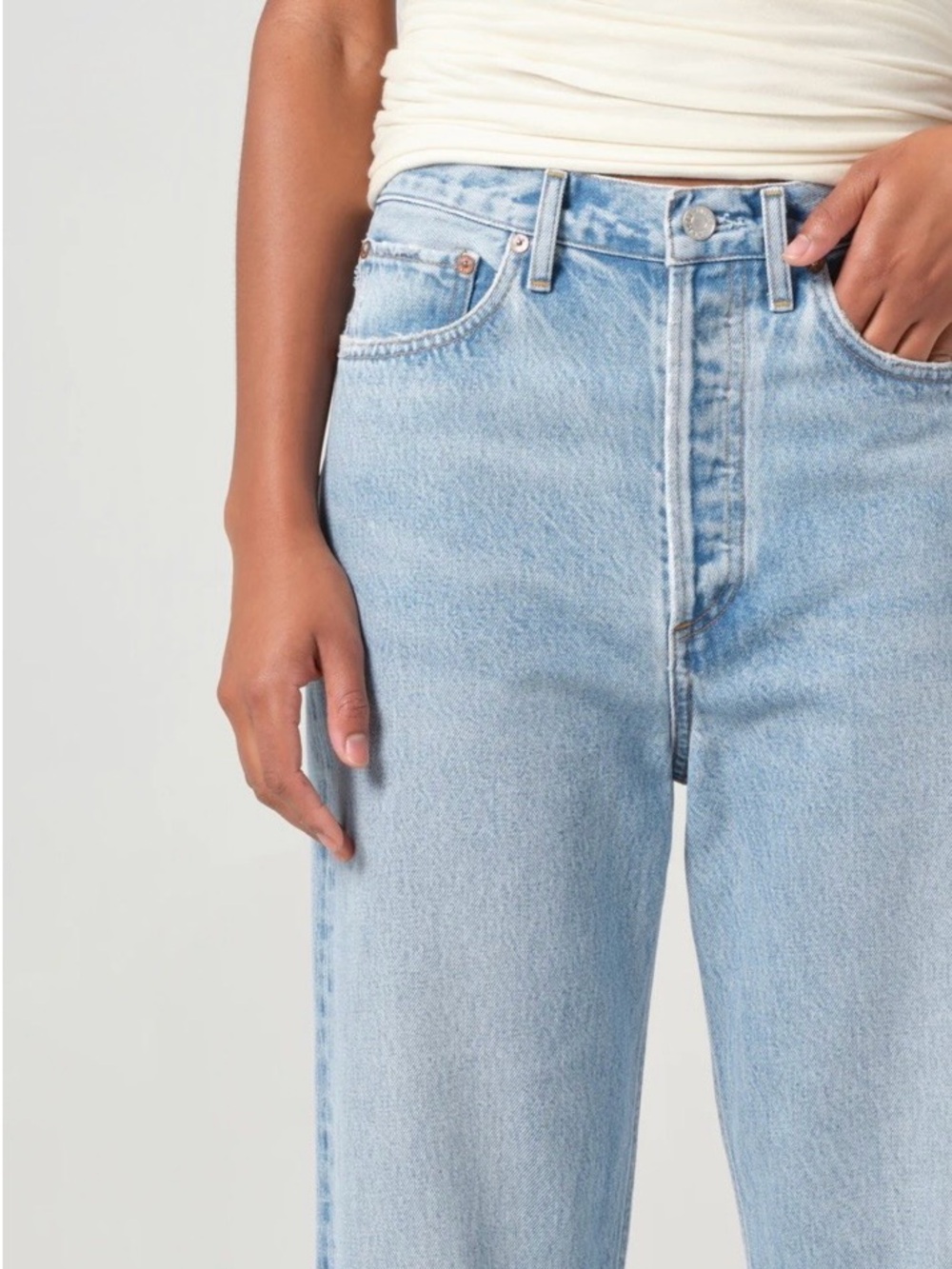 AGolde 90’s Crop Mid Rise Straight Jean - Picture 5 of 14